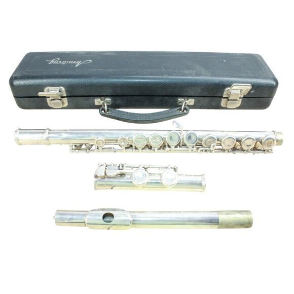 Armstrong Silver Plated Flute Blue Velvet Lining with Hard Case - Picture 1 of 7